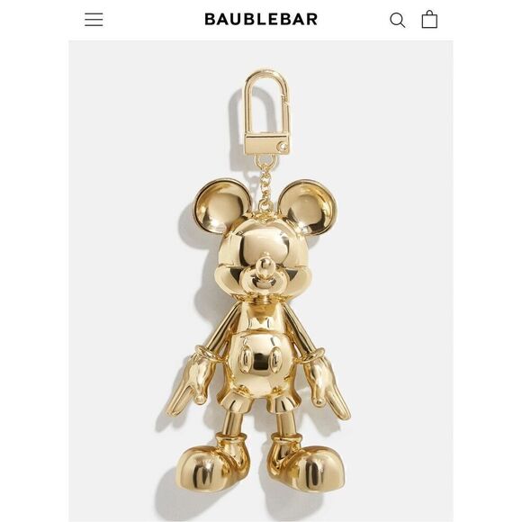 Disney x baublebar Mickey Mouse shiny drip gold Bag Charm/keychain - Picture 2 of 4